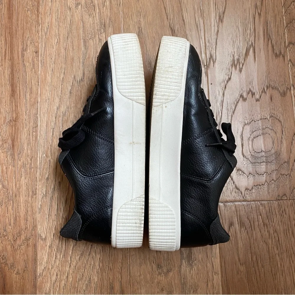 Mix No. 6 Black & White Leather Sneakers Fashion Shoes Sz 8.5 Casual Work